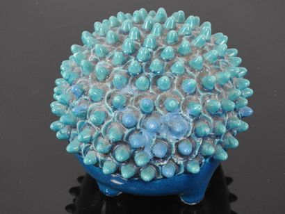 Pol CHAMBOST (1906-1983): Turquoise ceramic...
