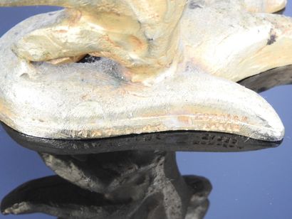 Georges MATHIAS(20th): Pair of gilded cast-aluminum...