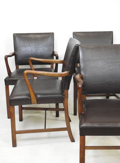 Ole WANSCHER (1903-1985)
Six rosewood armchairs,...