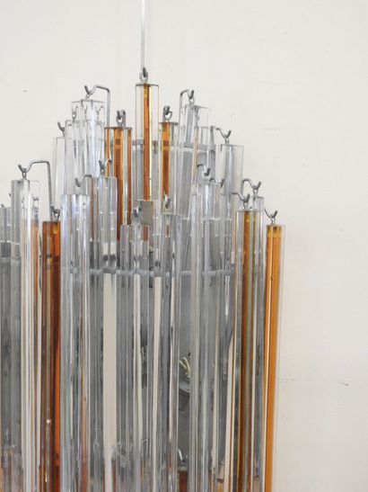 VENINI: Wall lamp with pendants made of orange...