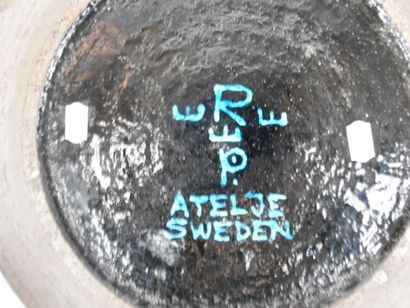 Inger PERSSON (b. 1936): Large circular turquoise...