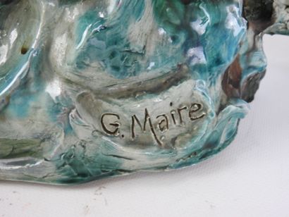 G. MAIRE (XXth): Rascasse fish. Large ceramic...