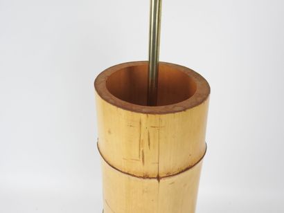 VERY LARGE two-light TABLE LAMP with bamboo...