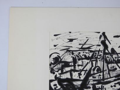 Irena DEDICOVA (1932-1987). Sailboat. Black...