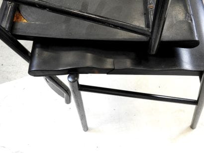 Philippe GONNET (20th): Four chairs in blackened...