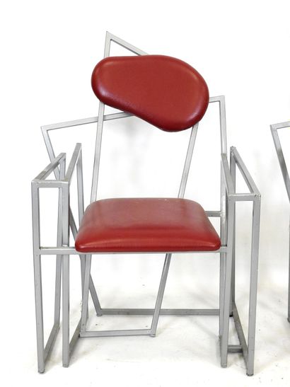 Pair of unstructured dining room CHAIRS in...