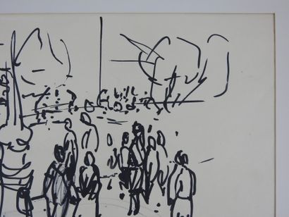 Irena DEDICOVA (1932-1987). The square. Black...