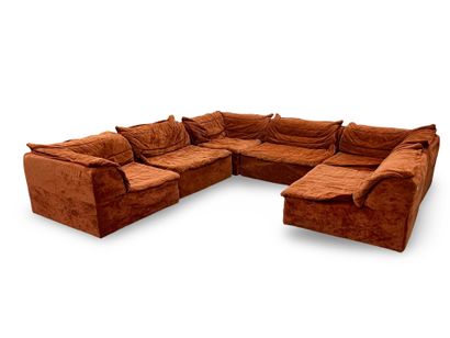 LIGNE ROSET : Brick velvet corner sofa 6...