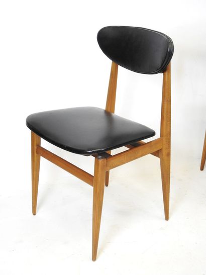 SIX SCANDINAVES in exotic wood, oval back,...
