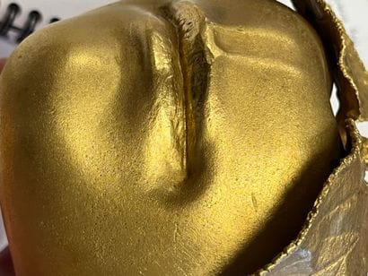 Claude LALANNE (1925-2019)
Apple mouth. 
Gilt...