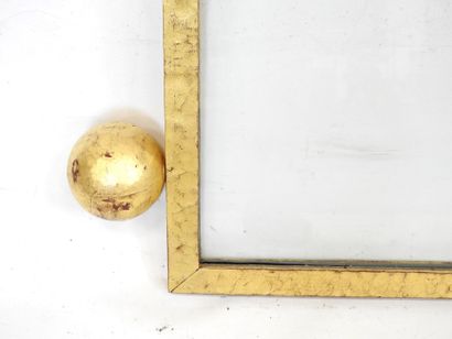 Rectangular metal frame with gold patina,...