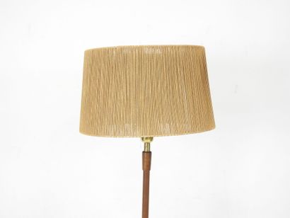 TEMDE (Denmark): Teak floor lamp, rope shade....