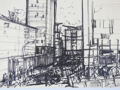 Irena DEDICOVA (1932-1987). City, busy street....