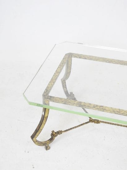 Maison RAMSAY: Low iron table with gilded...