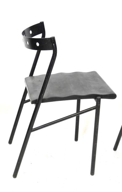 Philippe GONNET (20th): Four chairs in blackened...