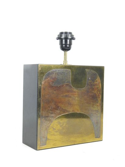 Jean BLAZY (XXth) Lamp in blackened wood...