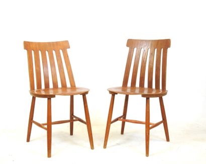 Jan HALBERG (Sweden). Two teak chairs. Circa...