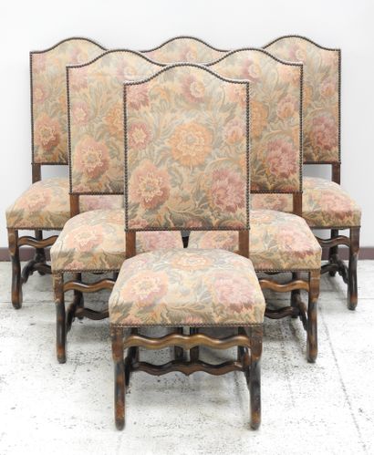 Suite de 6 chaises de style Louis XIII en...