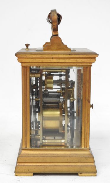 Pendulette d'officier en bronze à grande...