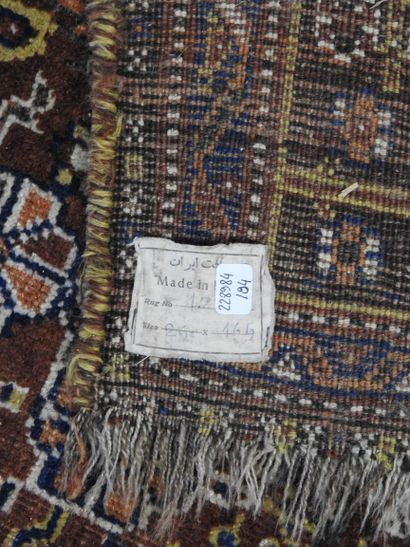 IRAN
Tapis de forme rectangulaire noué main...