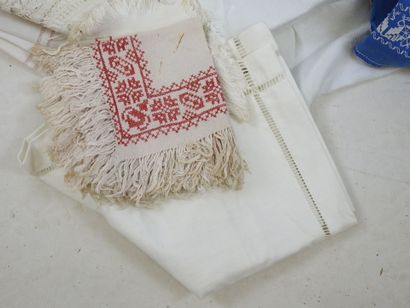 A CARTON of sheets including an embroidered...
