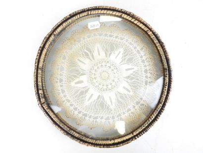 DESSOUS de PLAT circulaire en osier et dentelle...