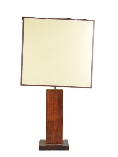 Rosewood table lamp with rectangular shaft...