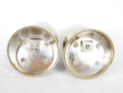 PAIR OF PIPES HOLDERS or ASHTRAYS in silver-plated...
