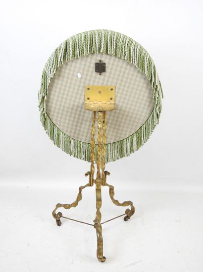 Gilded, twisted wrought-iron tilt-top GUERIDON,...