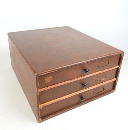 THIRIEZ & CARTIER BRESSON: Three-drawer haberdashery...
