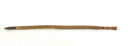 AFRICAN CANE in metal, turned and carved...