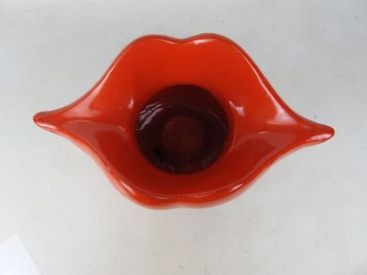 VASE in red glazed earthenware imitating...