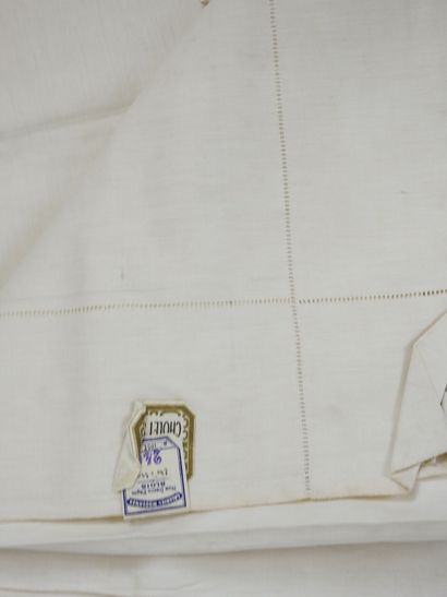 A CARTON of sheets including an embroidered...