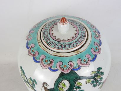 CHINA: Porcelain and polychrome enamel ovoid-shaped...