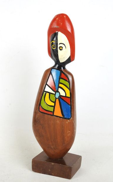 Frank CORONADO (1955): Painted wooden figure....