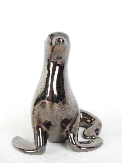Earthenware OTARIE with lead slip. H. 13...