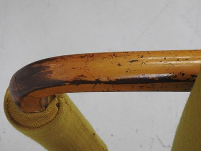 Two bridge CHAIRS with curved arms and seat...