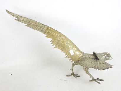 PAIR of FAISANS venerated in combat in silver-plated...