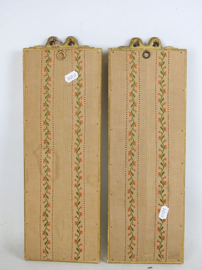 A PAIR of small rectangular MIRRORS in molded,...