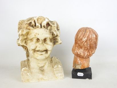 DOUBLE FACE in sand patina ceramic, with...