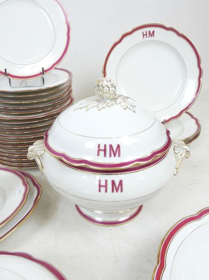 PARIS: Porcelain dinner service decorated...