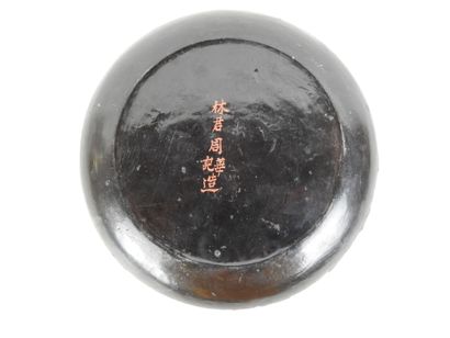 CHINA: Three brown lacquered wood compasses...
