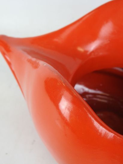 VASE in red glazed earthenware imitating...