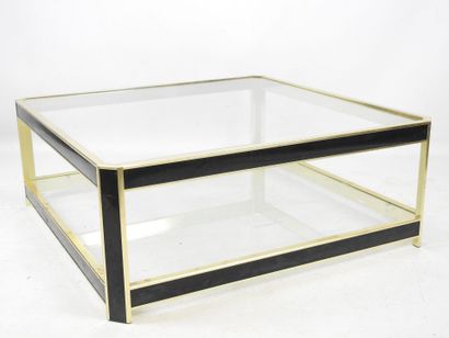 Gilded brass and black painted square LOW...