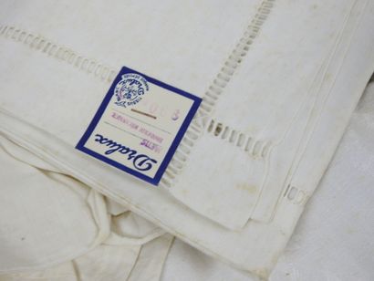 A CARTON of sheets including an embroidered...