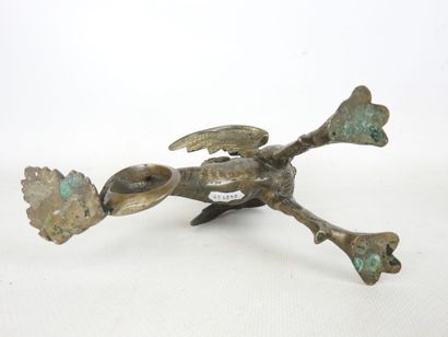 Two wrought-iron spiral BOUGEOIRS, one with...