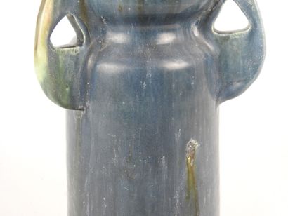 VASE with three handles in blue and green...