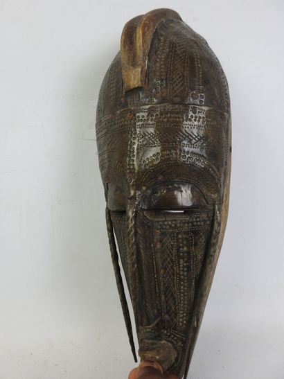MALI MARKA mask with face covered in brass...