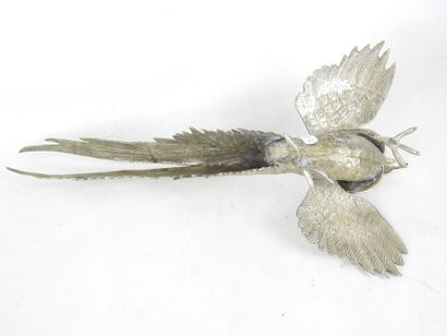 PAIR of FAISANS venerated in combat in silver-plated...