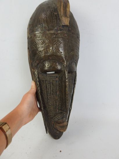 MALI MARKA mask with face covered in brass...
